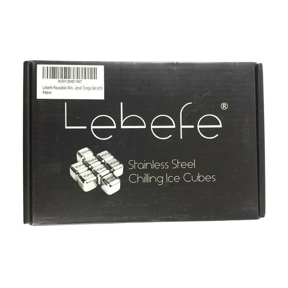 Lebefe Stainless Steel Reusable Ice Cubes with Ice Tongs – Perfect for Whiskey v - Picture 1 of 5